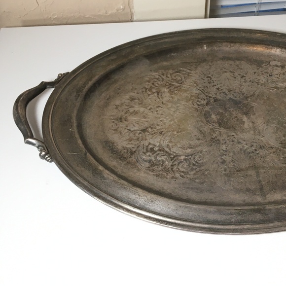 Vintage Silver Plated Serving Tray BEAUTIFUL - Picture 1 of 12